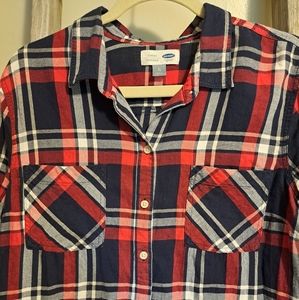 Classic Old Navy XL Cotton Shirt. $10. Navy and red.